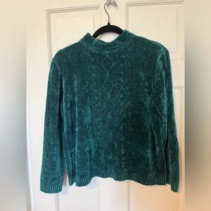 Vintage emerald green super soft chenille cropped sweater